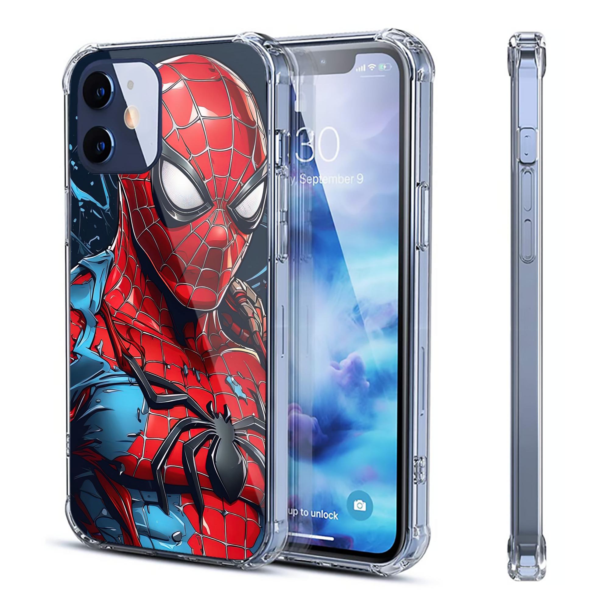 （画像用） Spider Man スパイダーマン 【iPhone 12シリーズ対応】透明スマホケース（クリアソフトケース）